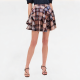 Fashionable High-Waisted Plaid Skirt 