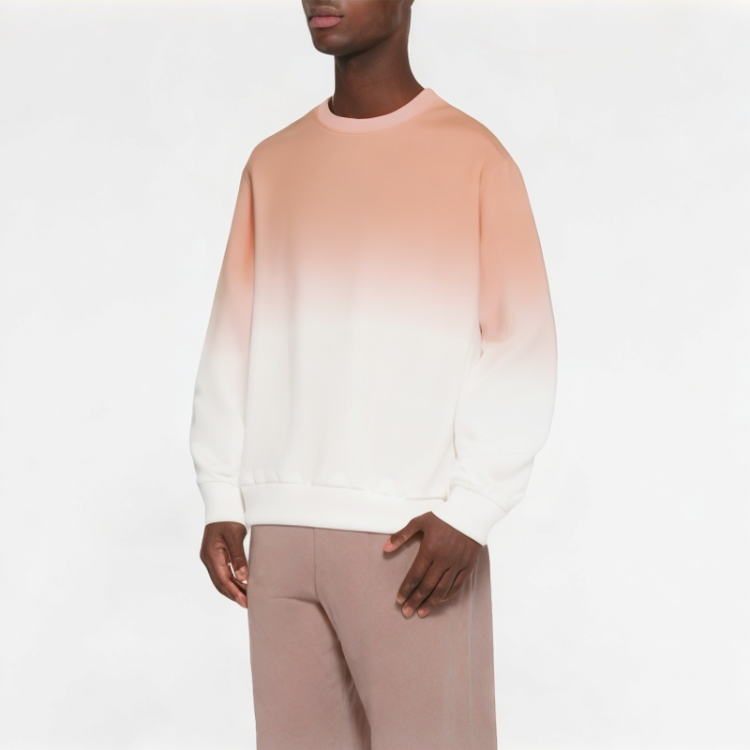 Spring Gradient Round Neck Men's Sweatshirt 