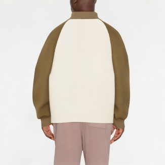 Waffle Contrast Color Sweatshirt 
