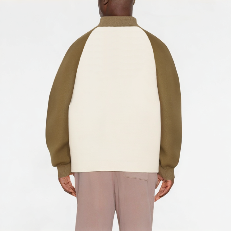Waffle Contrast Color Sweatshirt 