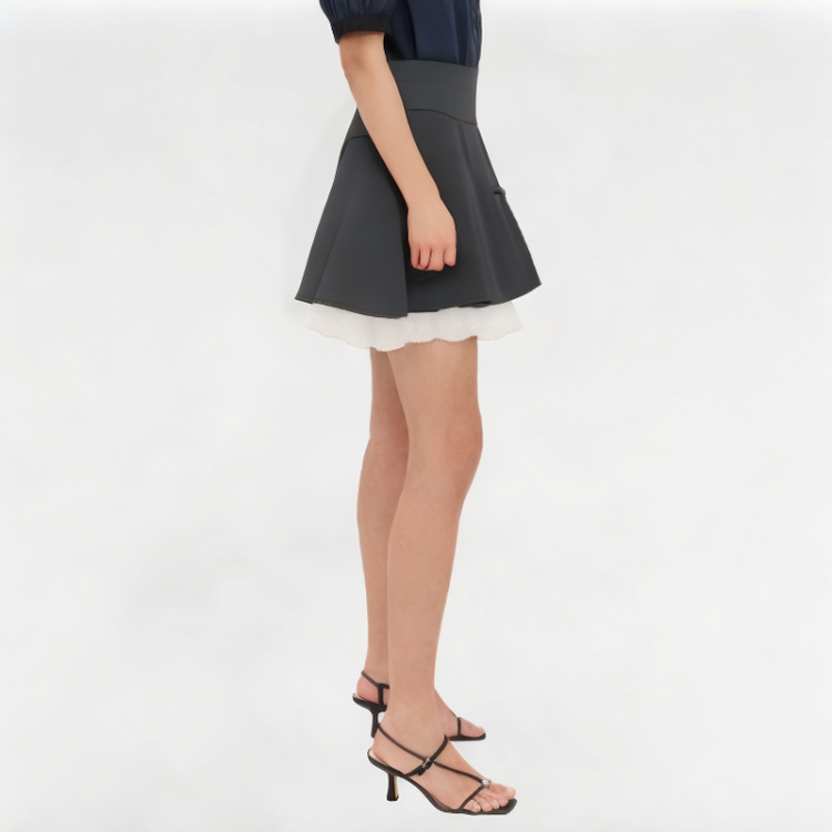 High-Waisted Bow Pleated Skirt 