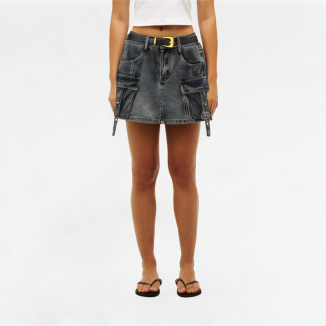Summer Multi-Pocket Denim Skirt 