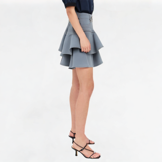 Ruffled Denim Skirt 