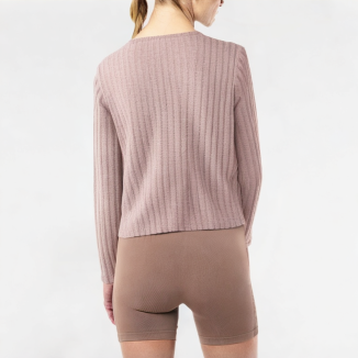Retro Pleated V-neck Knitted Long Sleeve 