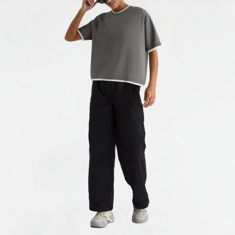 Spliced Contrasting Casual Short Sleeves