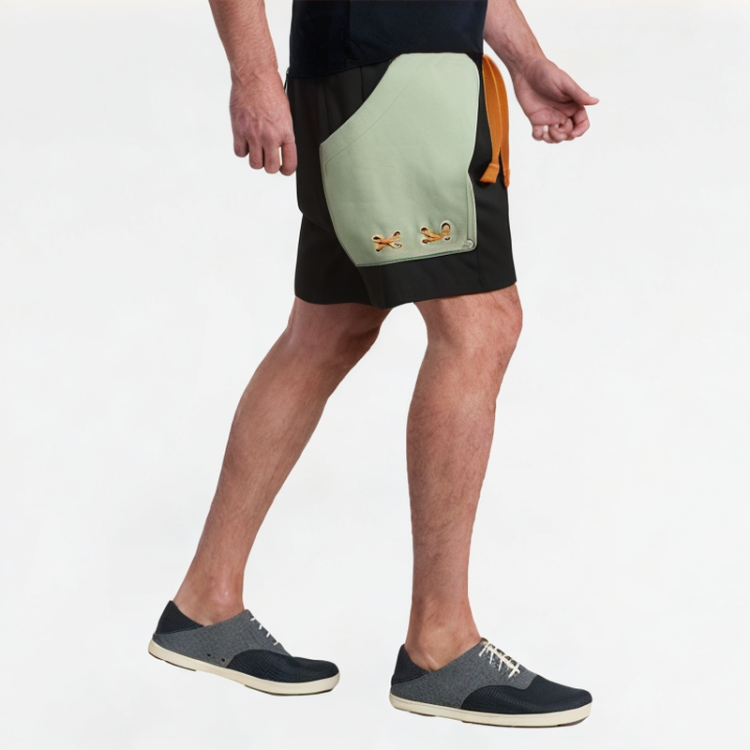 Contrast-Color Drawstring Work Shorts 