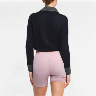 Denim Splicing Fake Two-Piece Long-Sleeved Top 