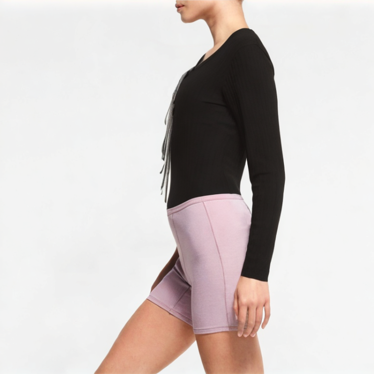 Contrast Color Tie Fake Two-Piece Long Sleeves