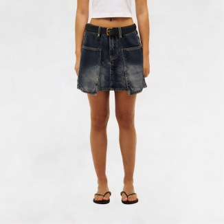 Retro Denim High Waist Skirt