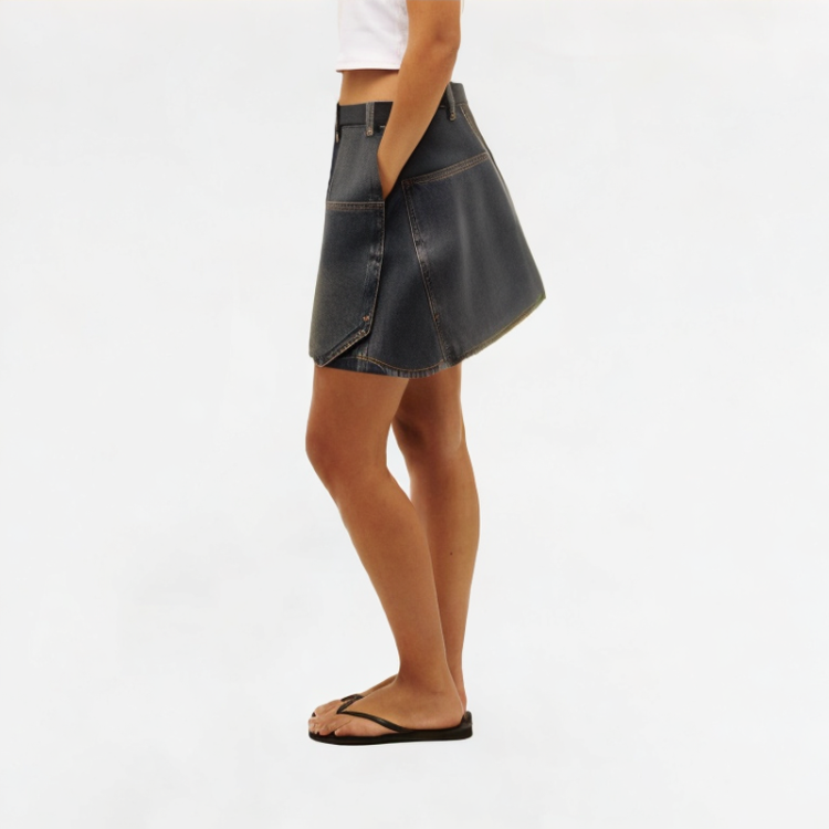 Retro Denim High Waist Skirt
