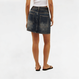 Retro Denim High Waist Skirt