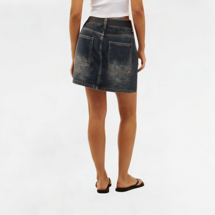Retro Denim High Waist Skirt