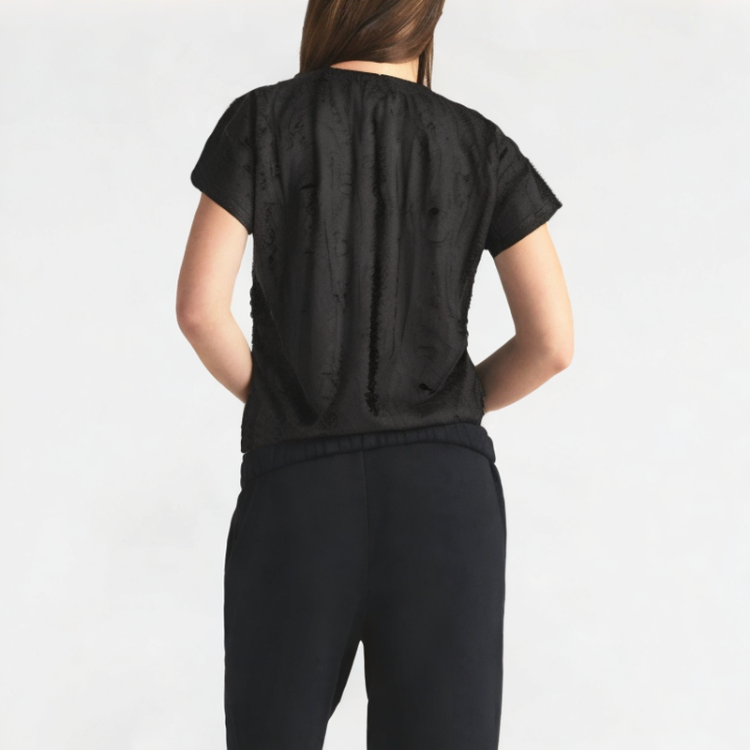 Hollow Three-Dimensional Bow Shoulder Short Sleeves 
