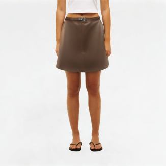 Fashionable And Versatile Pu Leather Skirt