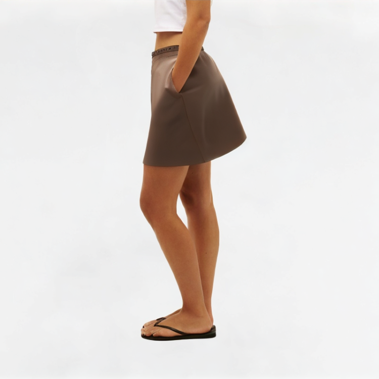 Fashionable And Versatile Pu Leather Skirt