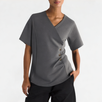 Cross V-Neck Short Sleeves 