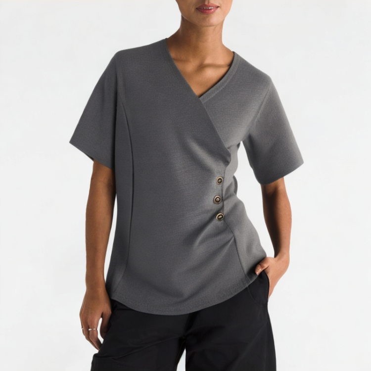 Cross V-Neck Short Sleeves 