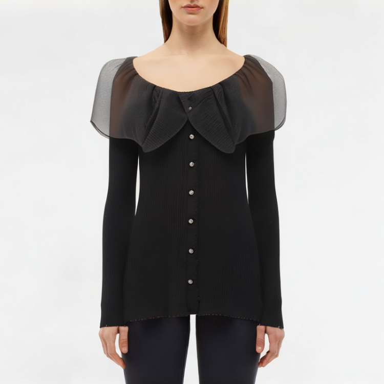 Spring Ruffle Knitted Long Sleeves