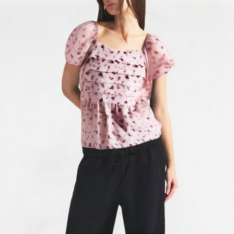 Summer Temperament Age-Reducing Floral Short Sleeves
