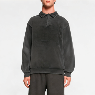 Heavy-Duty Distressed Round-Neck Men's Sweatshirt 