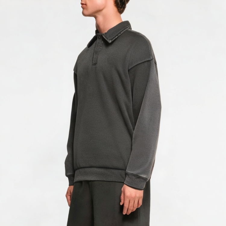 Heavy-Duty Distressed Round-Neck Men's Sweatshirt 