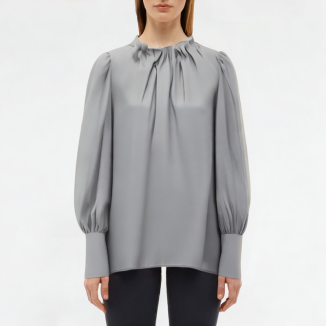 Ruffled Pullover Shirt Long Sleeves 