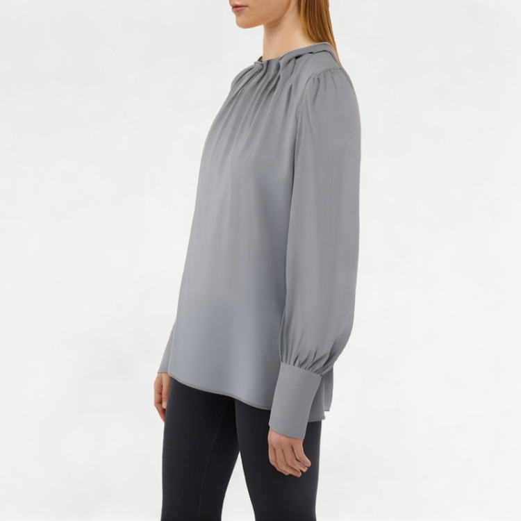 Ruffled Pullover Shirt Long Sleeves 