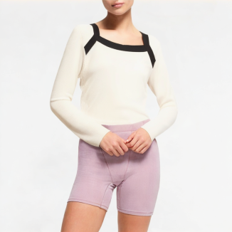 Irregular Drawstring Knitted Long Sleeves 