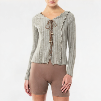 Slim Fit V-Neck Knitted Long Sleeve 