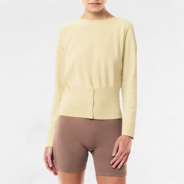 Off-Shoulder Knitted Long-Sleeved Top 