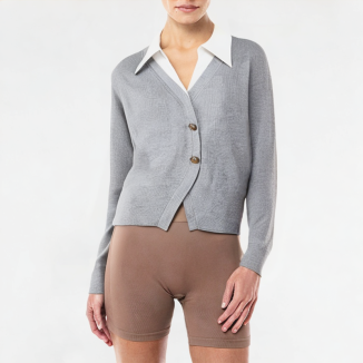 Fake Two-Piece Lapel Short Long Sleeve 