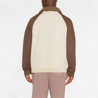 Casual Half-Zip Lapel Color-Blocking Sweatshirt 