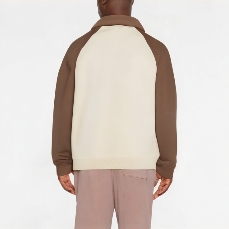 Casual Half-Zip Lapel Color-Blocking Sweatshirt 