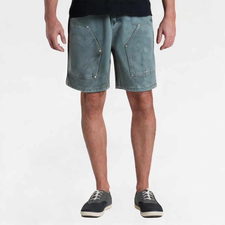 Summer Semi-Elastic Waist Straight Denim Shorts 