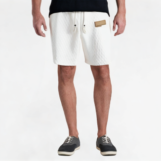 Plaid Texture Drawstring Shorts
