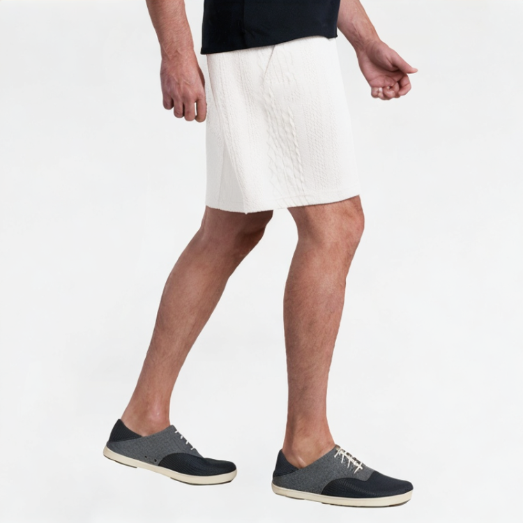 Plaid Texture Drawstring Shorts