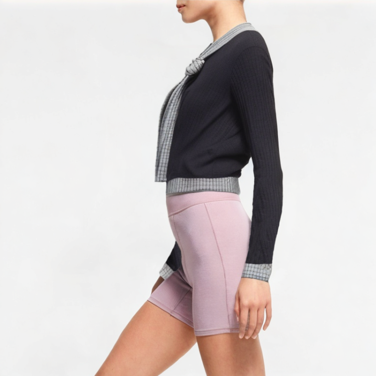 Women's Contrast Plaid Splicing Long Sleeve