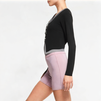 False Two-Piece Splicing V-Neck Long Sleeve 