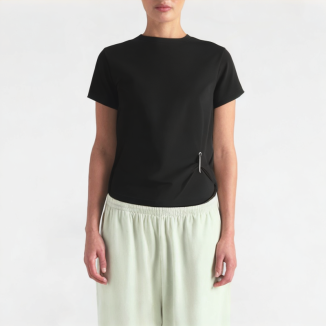 Summer Short Black Round Neck Short Sleeve
