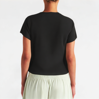 Summer Short Black Round Neck Short Sleeve
