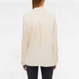 Lace-Up Lapel Shirt Long Sleeve 