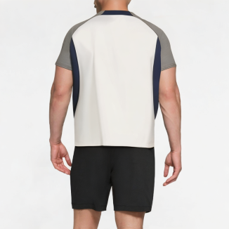Half-Zip Contrast Sports Short Sleeves 