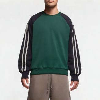 Men's Casual Contrasting Round Neck Sweatshirt 