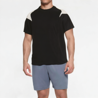 Comfortable Splicing Contrast Color Short Sleeves 