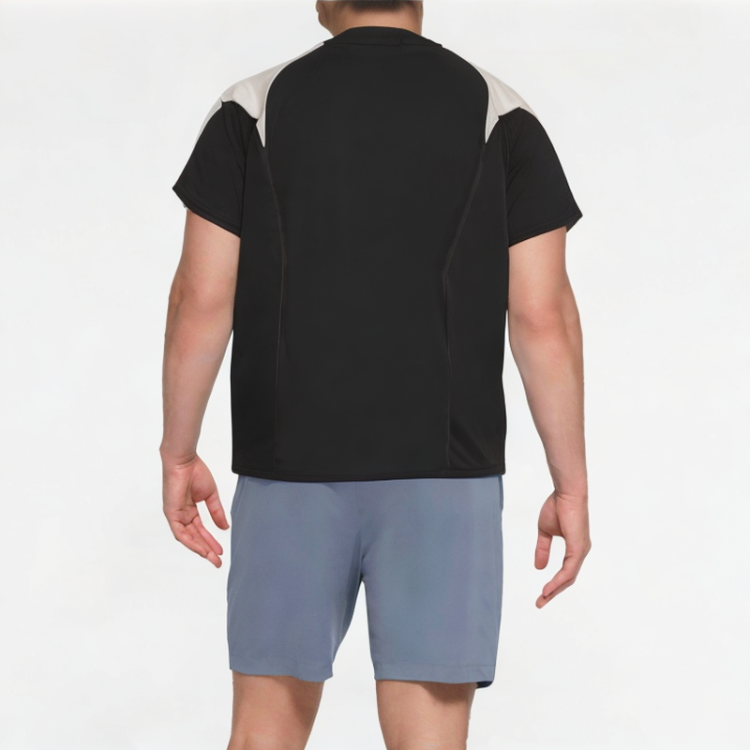 Comfortable Splicing Contrast Color Short Sleeves 