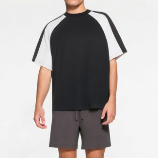 Splicing Contrast Color Short Sleeves 