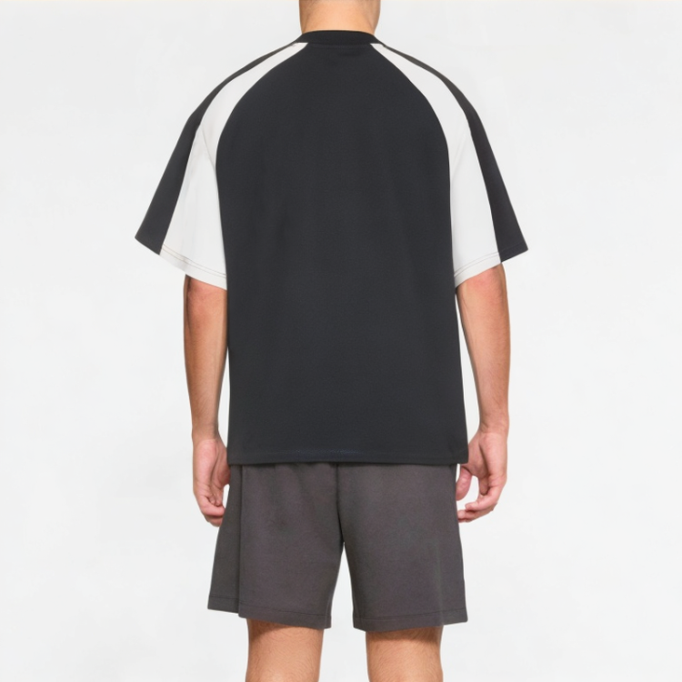 Splicing Contrast Color Short Sleeves 