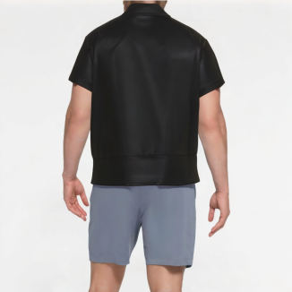 Half-Zip Solid Color Short Sleeves 