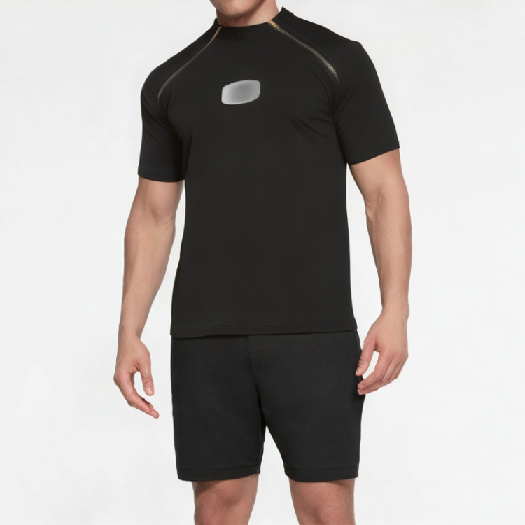 Men's Double Zipper Decorated Short Sleeve