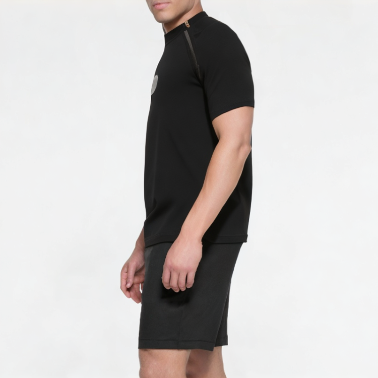 Men's Double Zipper Decorated Short Sleeve
